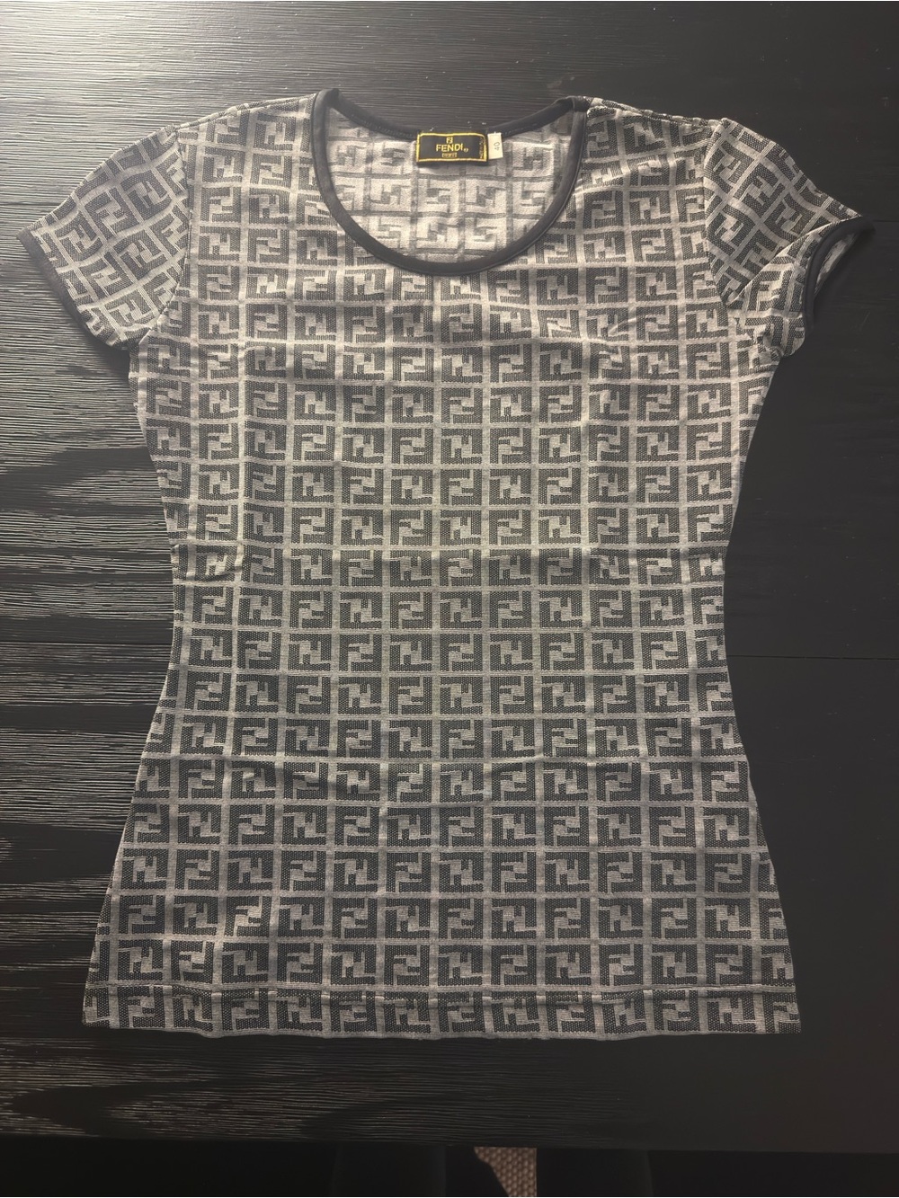 Fendi Gray FF Monogram Short Sleeve Tee